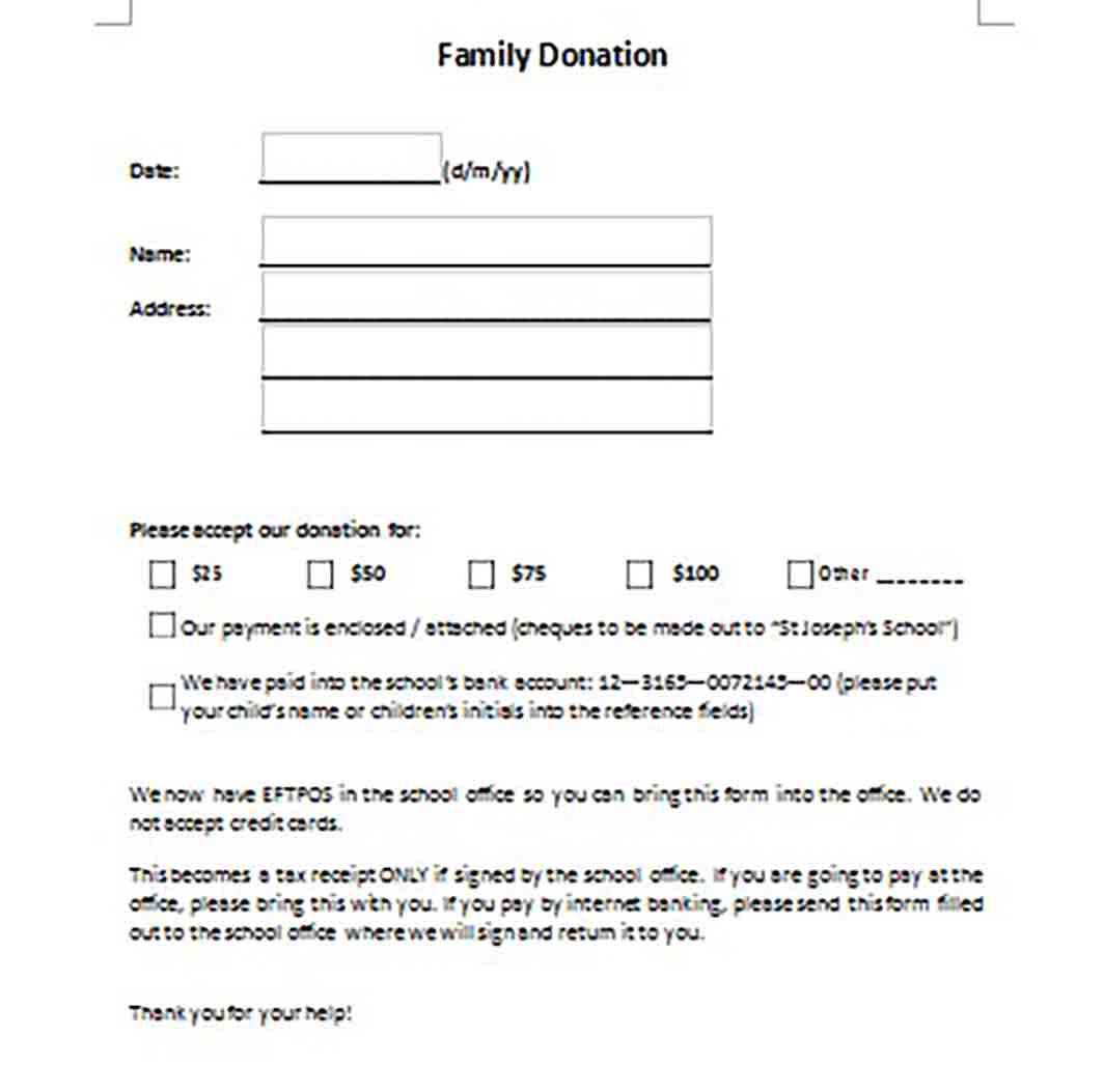 Family Donation Application Letter Family Donation Application Letter
