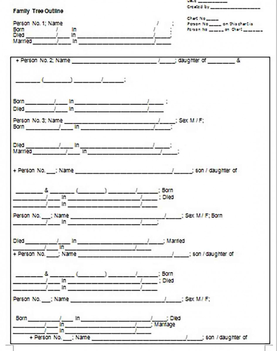 Family Tree Outline Family Tree Outline