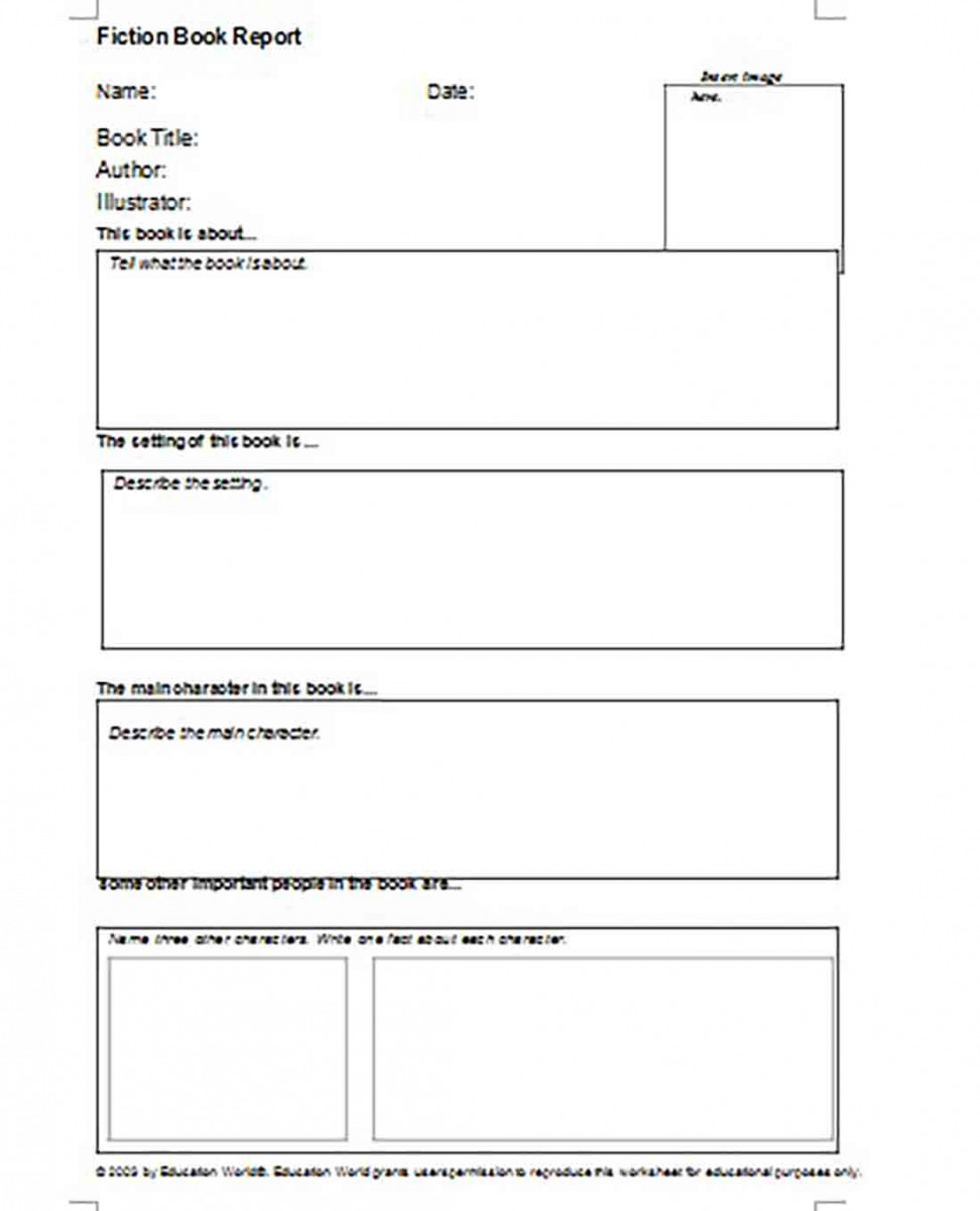 Fiction Book Report templates Sample Fiction Book Report templates Sample