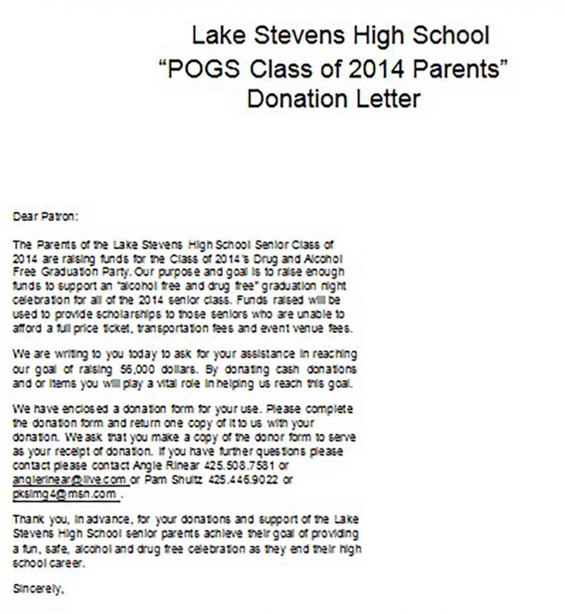Generic Donation Letter Generic Donation Letter