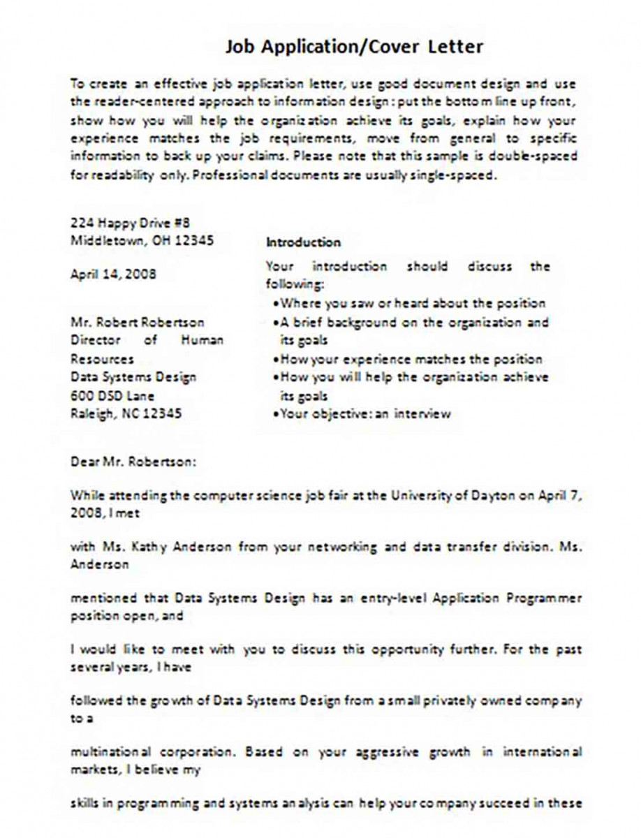 Generic Job Application Cover Letter Generic Job Application Cover Letter