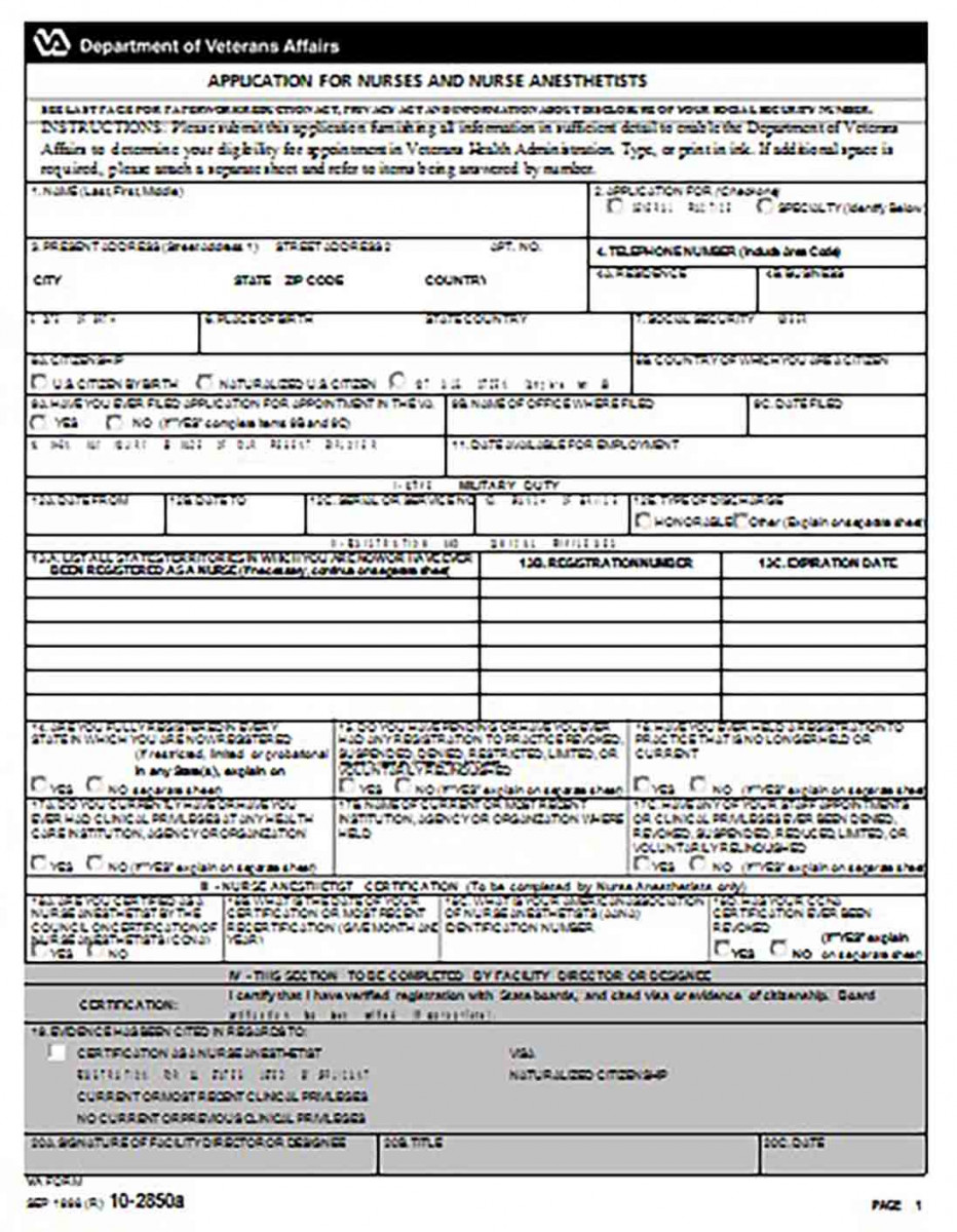 Generic Nursing Job Application Form templates Generic Nursing Job Application Form templates