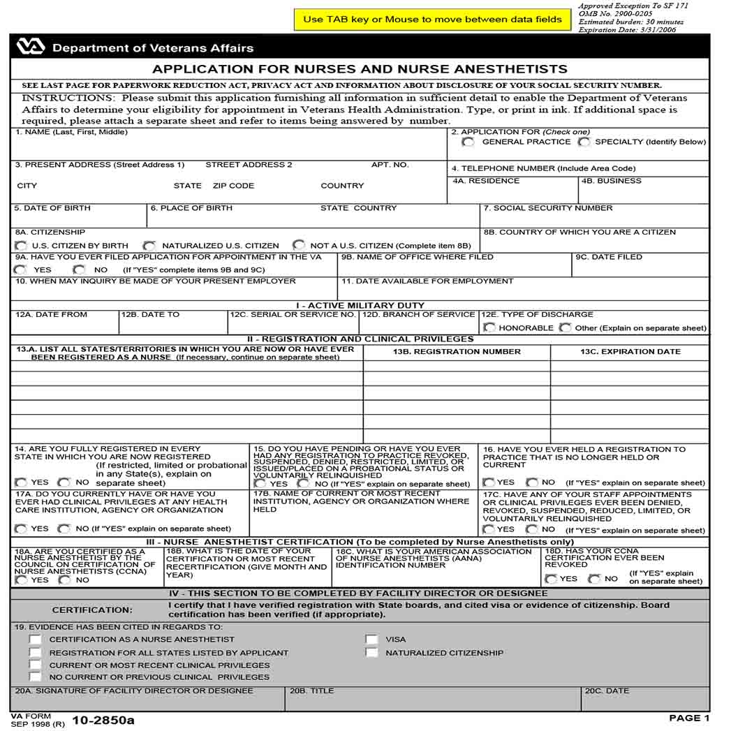 Generic Nursing Job Application Form templates 1 Generic Nursing Job Application Form templates 1