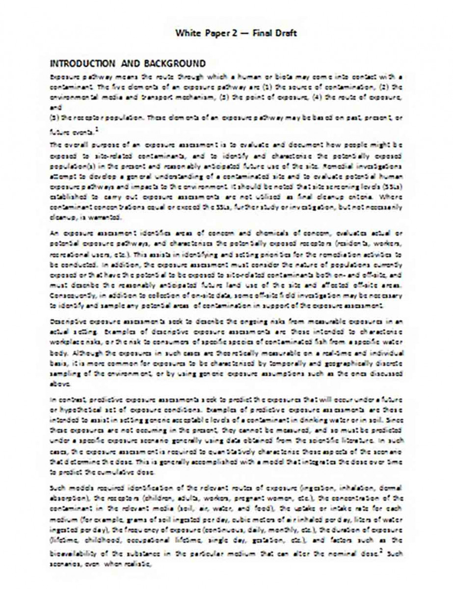 Generic White Paper Sample Generic White Paper Sample