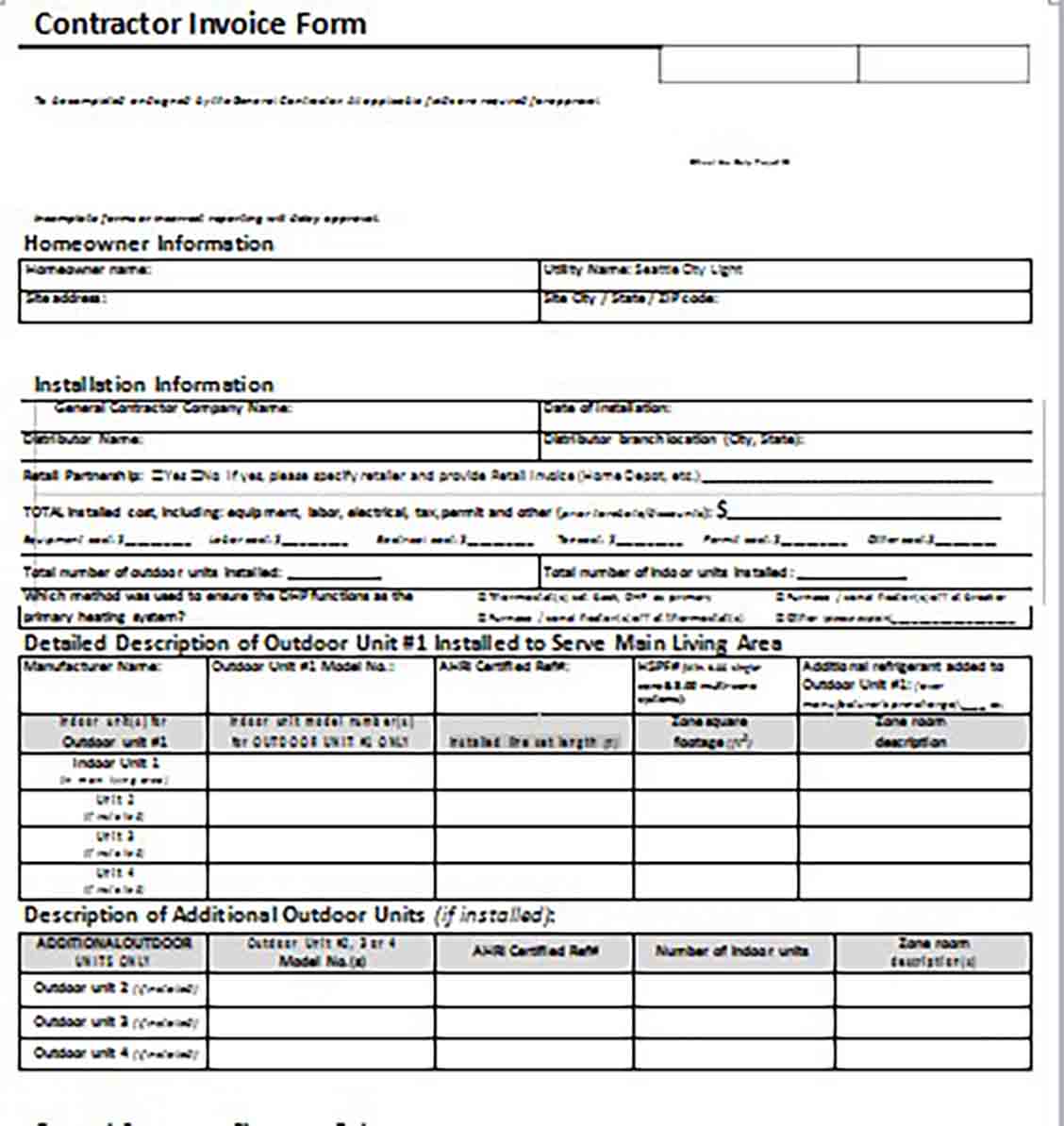 Google Contractor Invoice Form Google Contractor Invoice Form