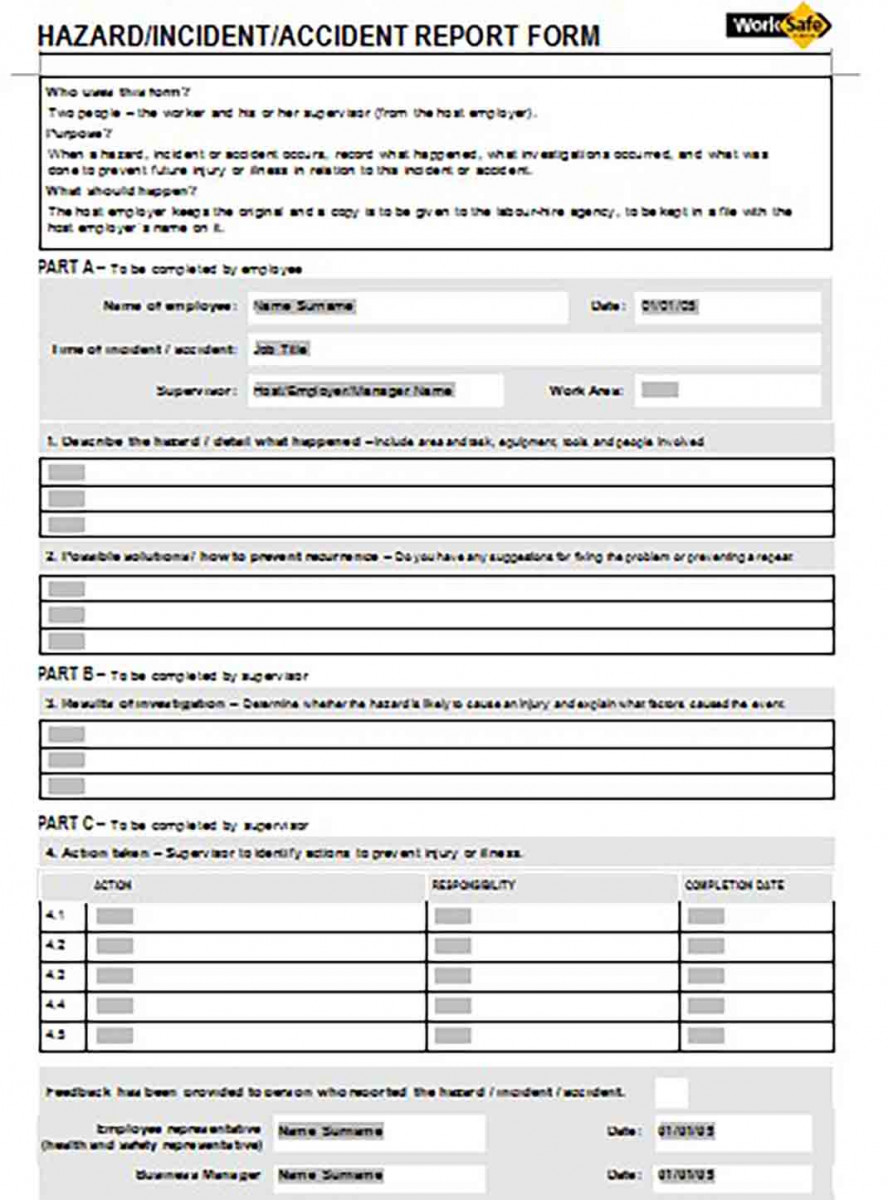 Hazard Incident Incident Report templates Hazard Incident Incident Report templates