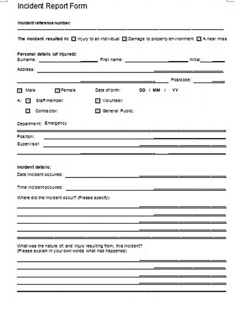 Health Human Services Incident Report Form Health Human Services Incident Report Form