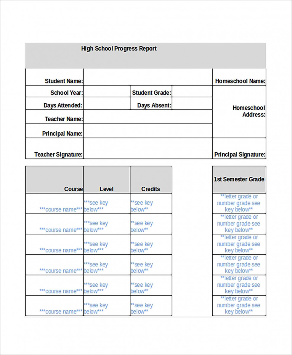 High School Report Card templates High School Report Card templates