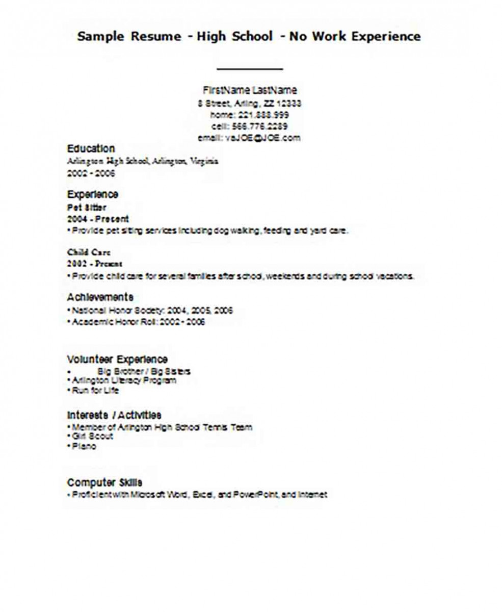 High School Student Resume With No Experience.doc High School Student Resume With No Experience.doc