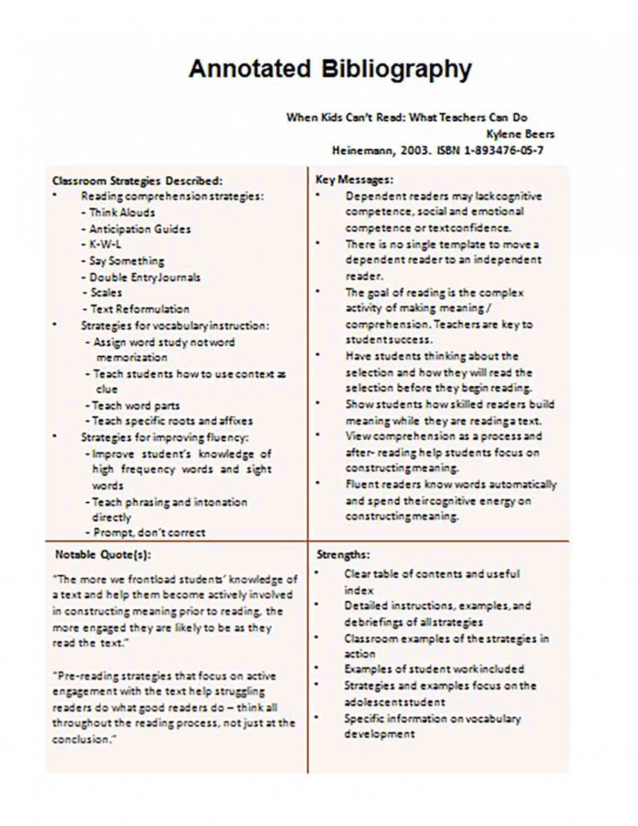 Informative Annotated Bibliography templates Example 1 Informative Annotated Bibliography templates Example 1