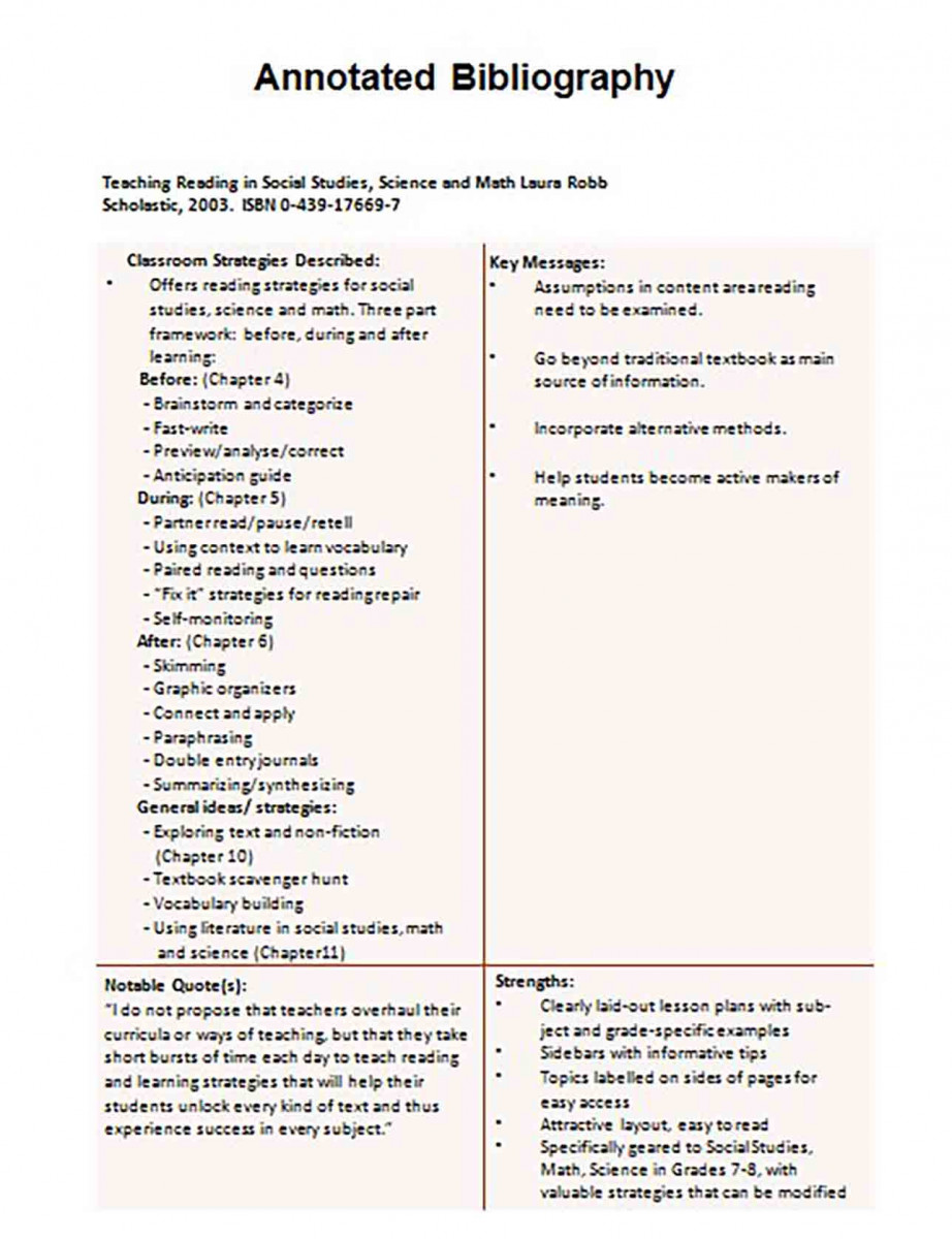 Informative Annotated Bibliography templates Example 10 Informative Annotated Bibliography templates Example 10