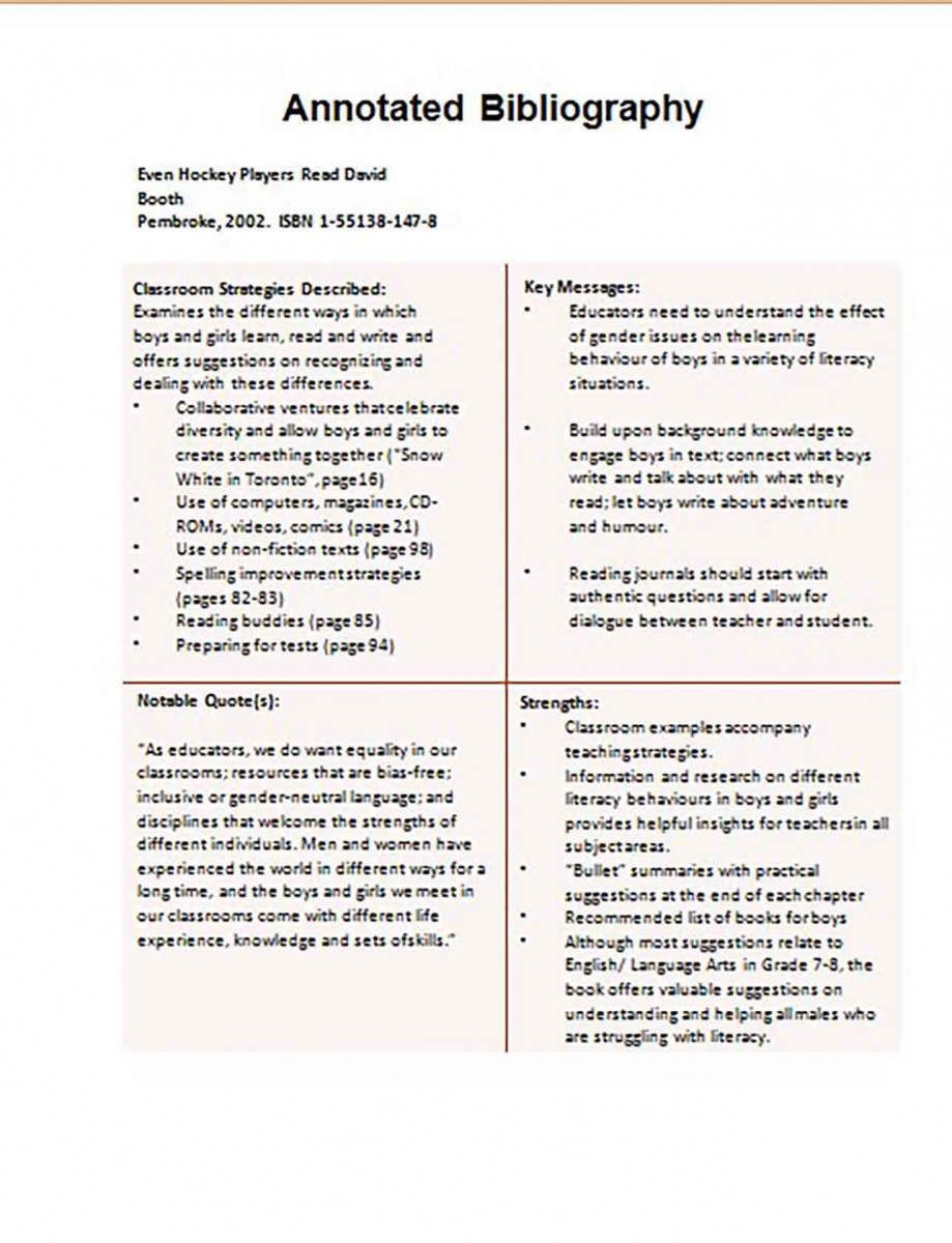 Informative Annotated Bibliography templates Example 4 Informative Annotated Bibliography templates Example 4
