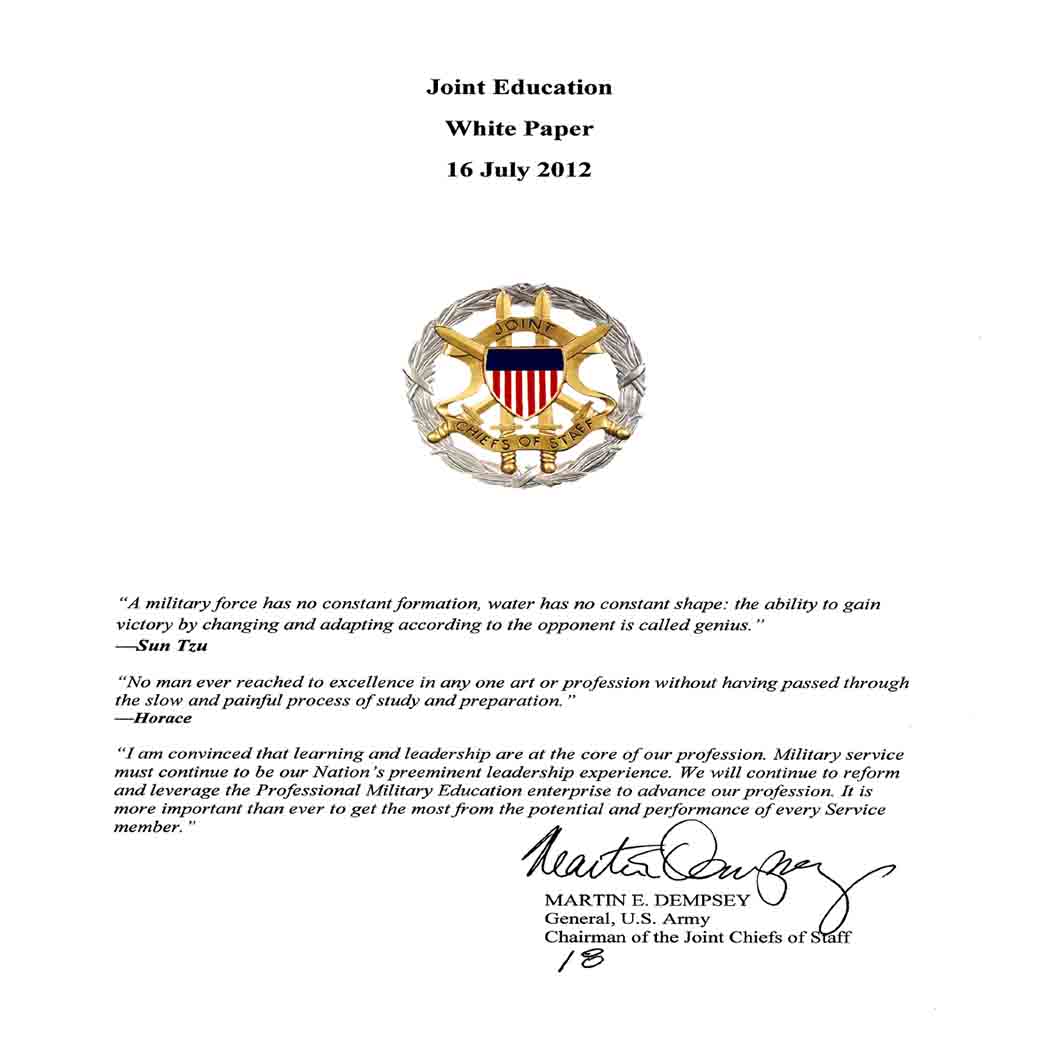 Joint Education White Paper 1 Joint Education White Paper 1