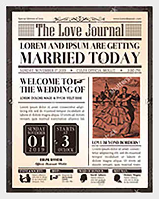 Journal Wedding Newspaper Front Page templates1 Journal Wedding Newspaper Front Page templates1