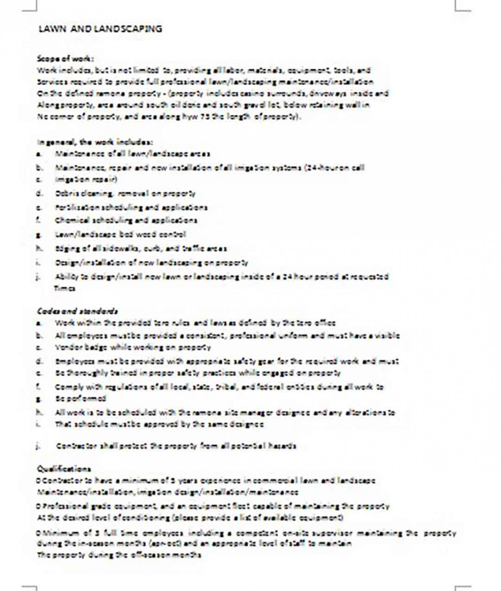 Landscaping Scope of Work templates Landscaping Scope of Work templates