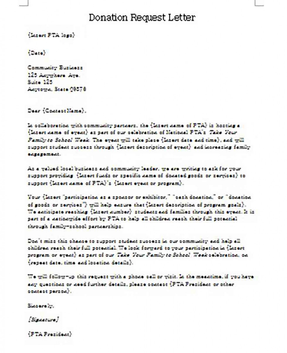 Letter Requesting Donations for School Word Format Letter Requesting Donations for School Word Format
