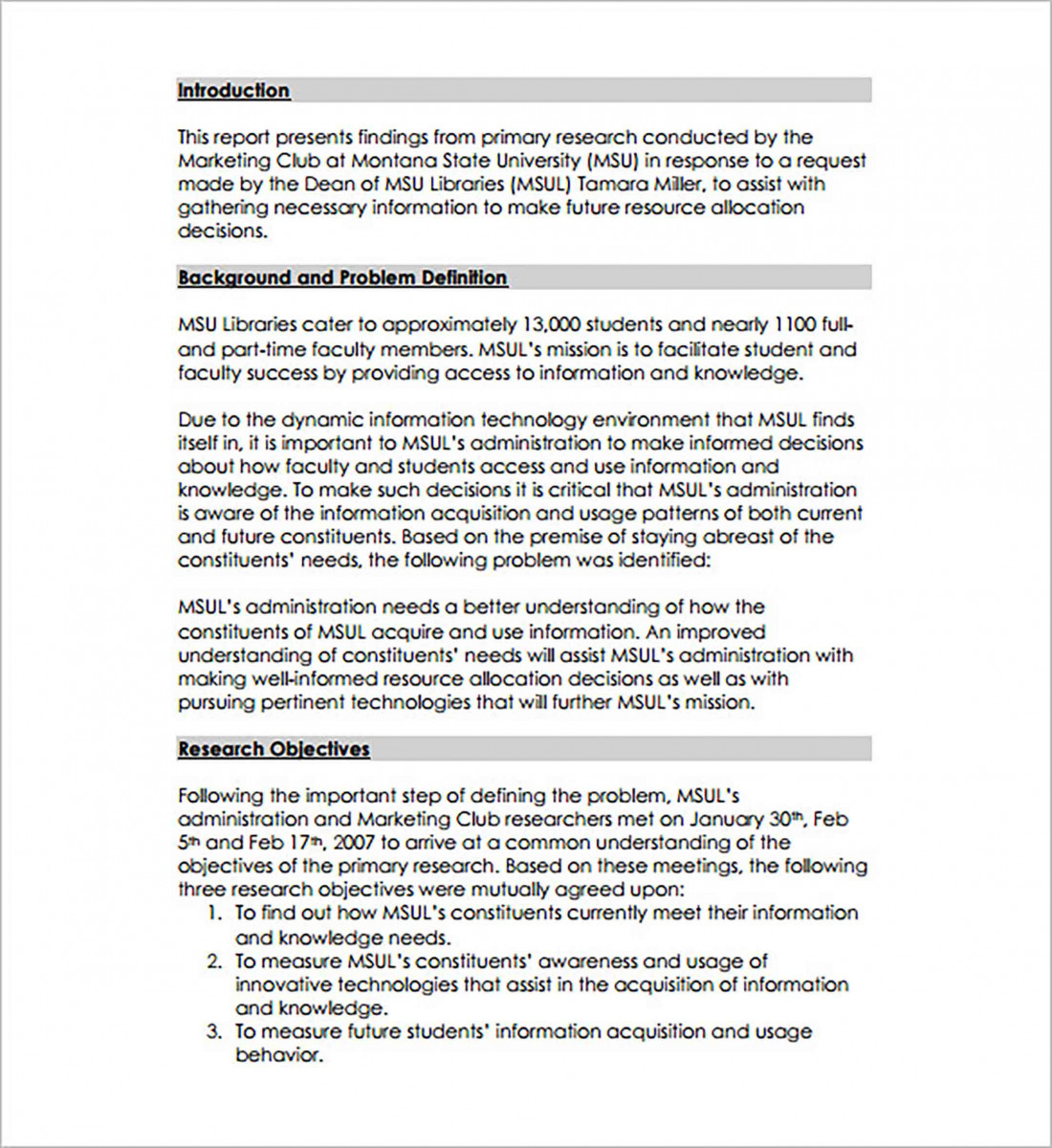 Market Research Proposal Sample Market Research Proposal Sample
