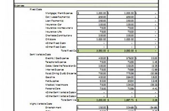 Monthly Household Budget templates