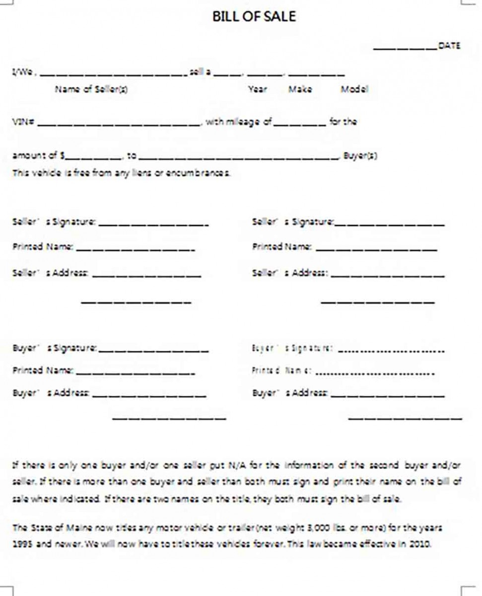 Motorcycle Bill of Sale Motorcycle Bill of Sale