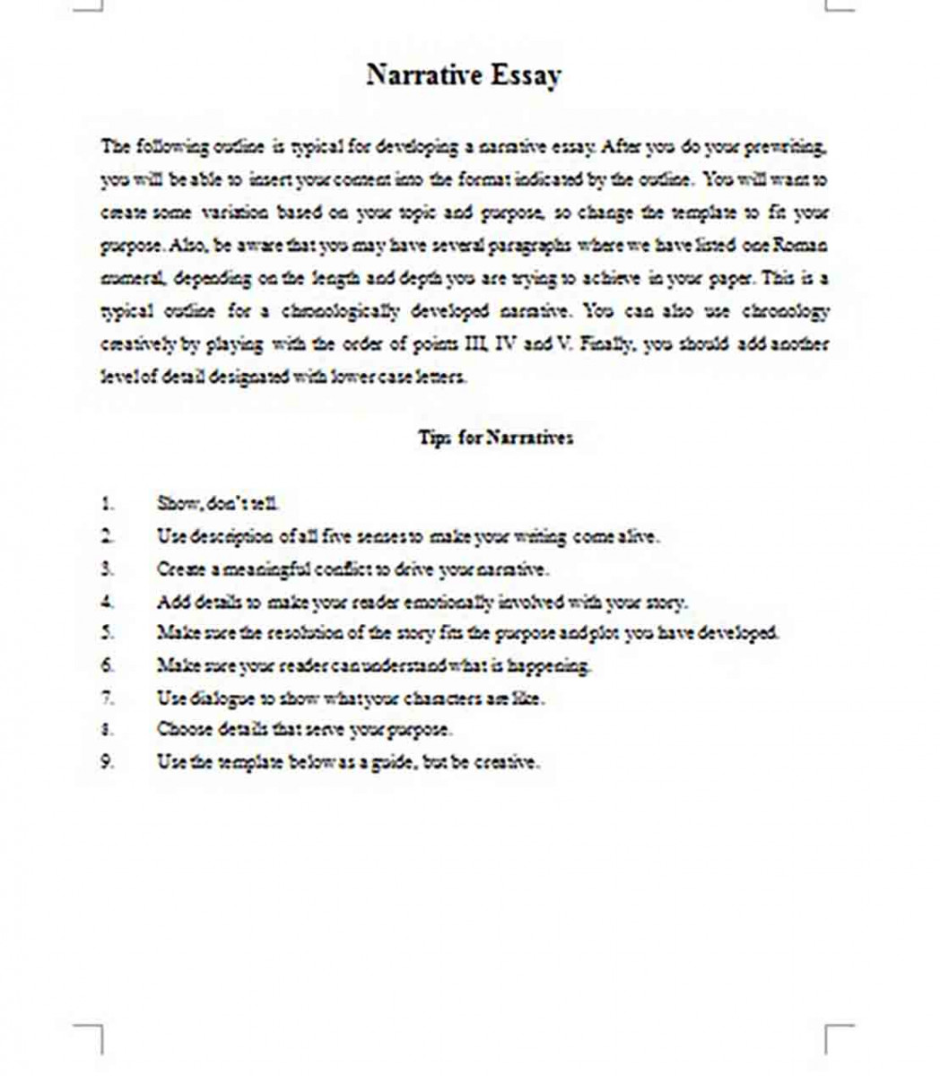 Narrative Essay Outline templates Example Narrative Essay Outline templates Example