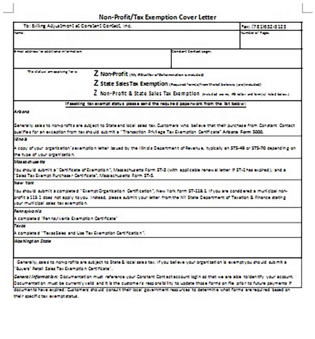 Non Profit Tax Exemption Cover Letter Non Profit Tax Exemption Cover Letter