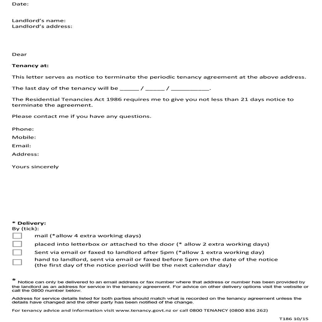 Notice of Lease Termination Letter from Landlord to Tenant 1 Notice of Lease Termination Letter from Landlord to Tenant 1