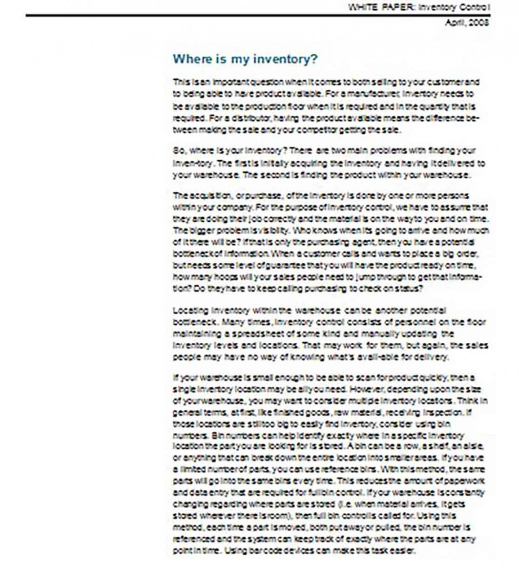 Product Control White Paper Product Control White Paper