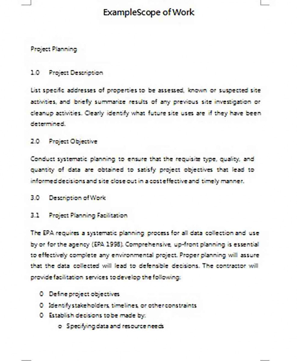 Project Scope of Work templates Project Scope of Work templates