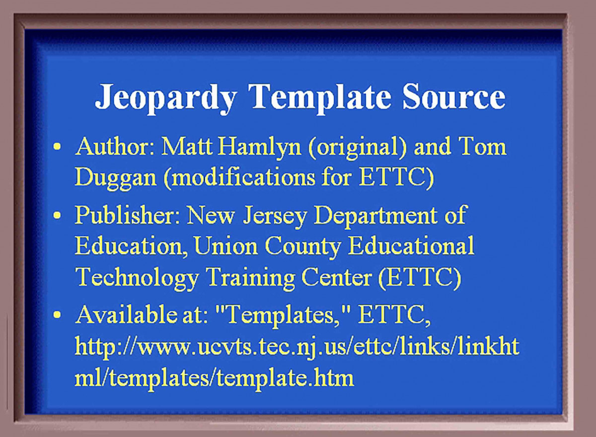 Realistic Jeopardy templates Realistic Jeopardy templates