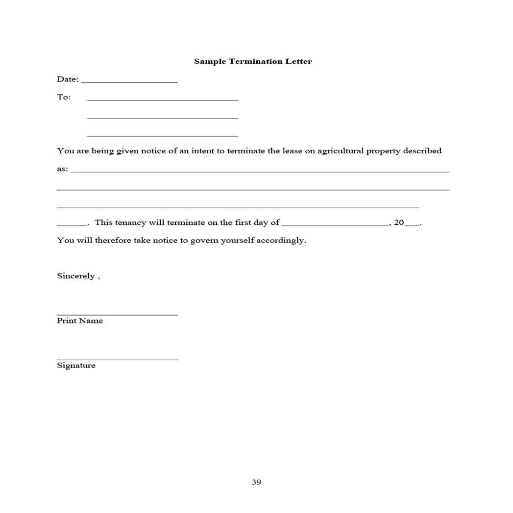 Sample Lease Termination Letter 1 Sample Lease Termination Letter 1