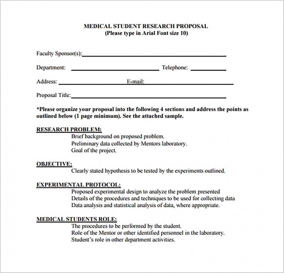 Sample Medical Research Proposal Sample Medical Research Proposal