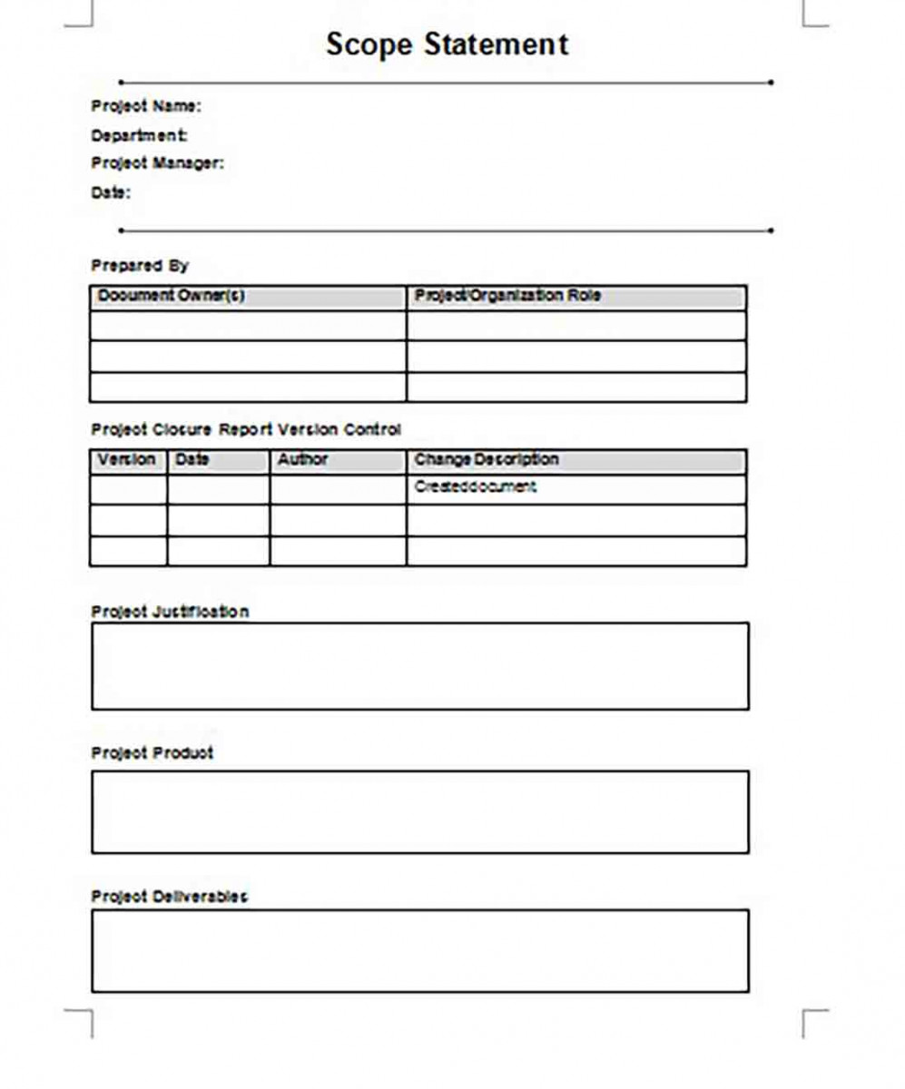 Scope Statement Scope Statement
