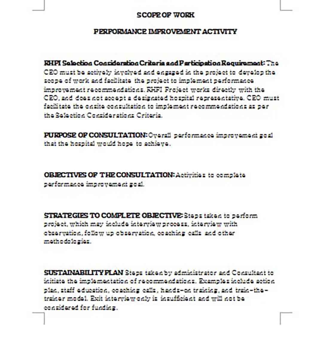 Scope of Work templates Scope of Work templates