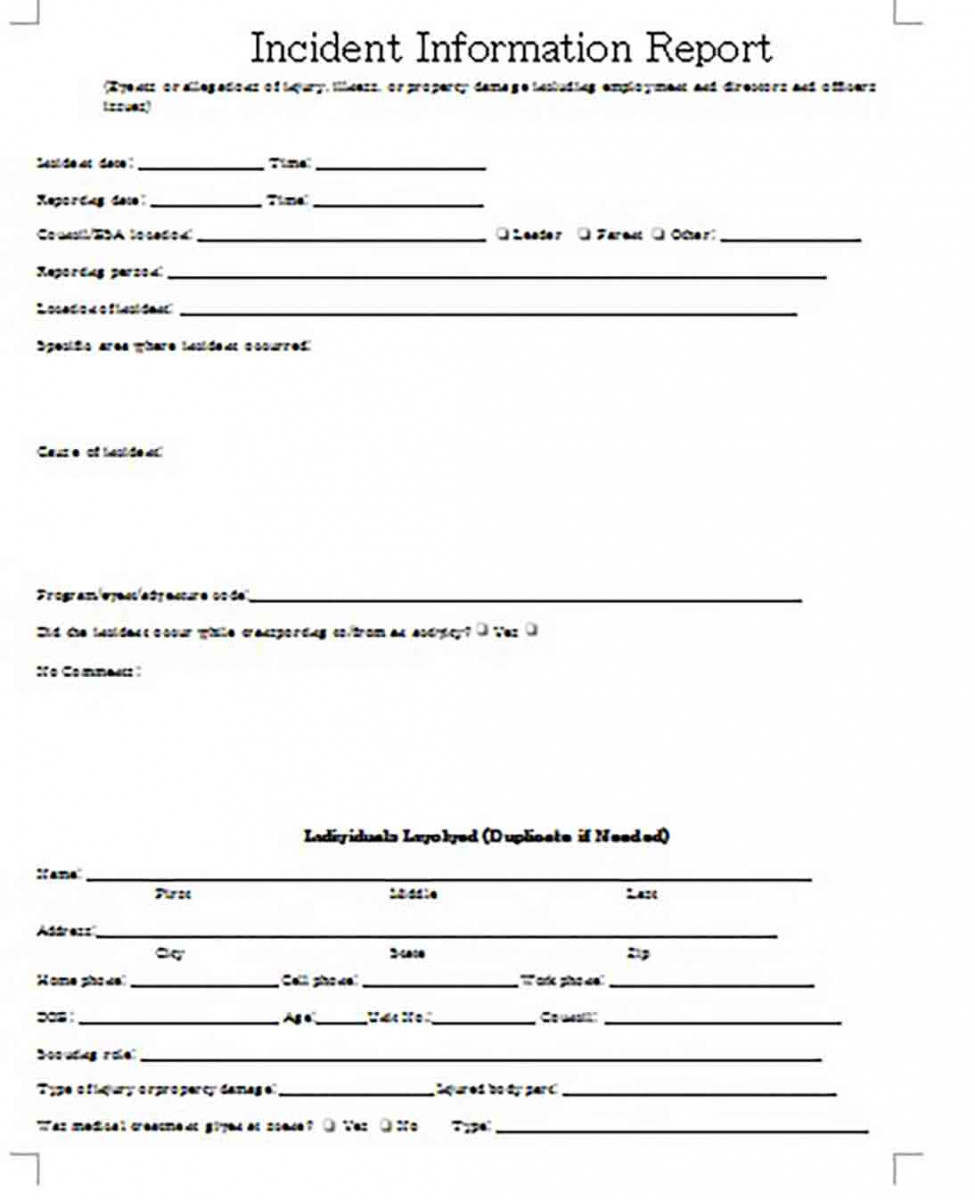 Security Incident Report templates Security Incident Report templates