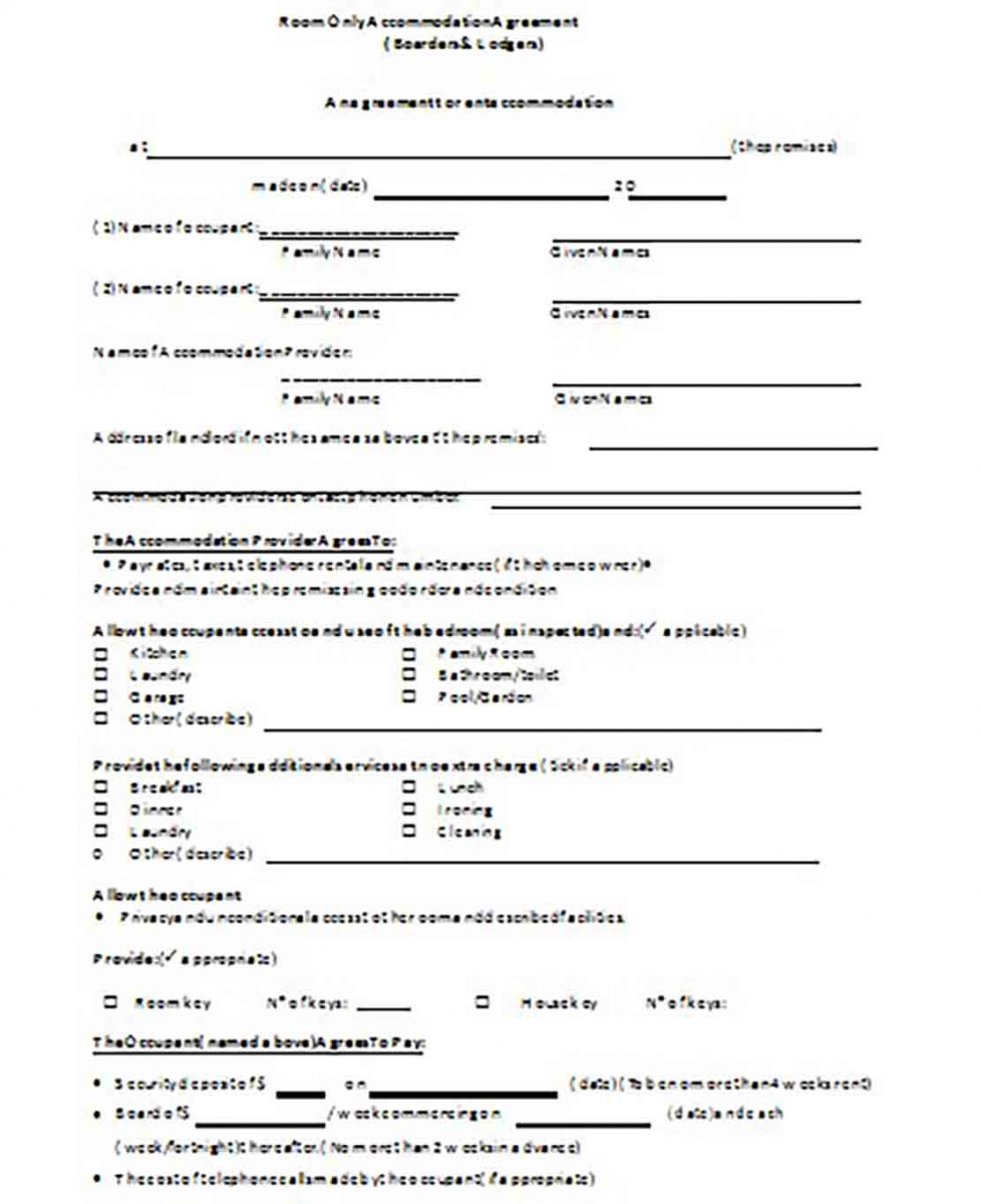 Simple Accommodation Rental Agreement Simple Accommodation Rental Agreement