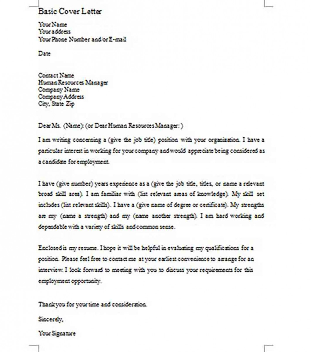 Simple Basic Cover Letter Format templates Simple Basic Cover Letter Format templates