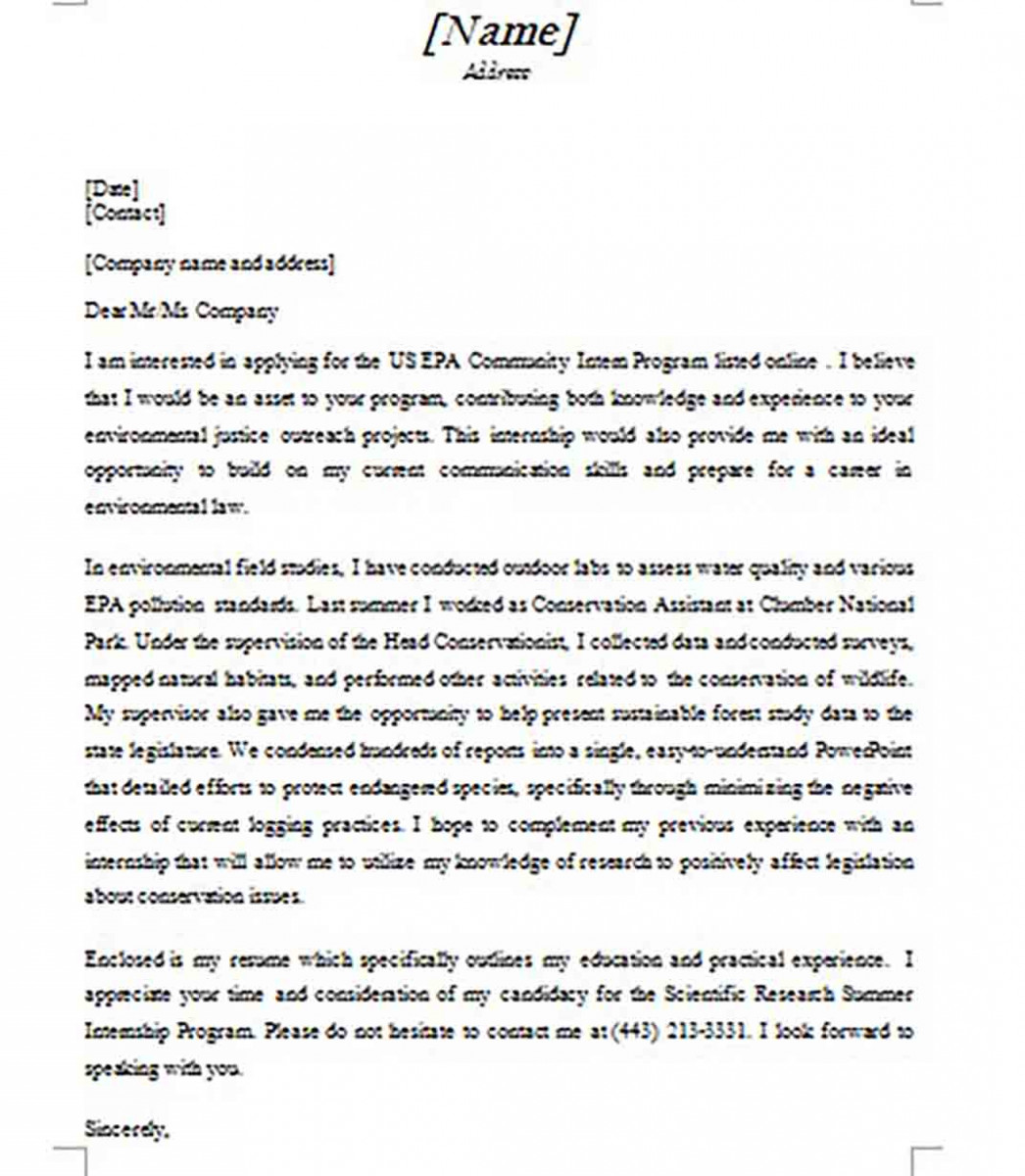 Simple Cover Letter for Internship Word Format Simple Cover Letter for Internship Word Format