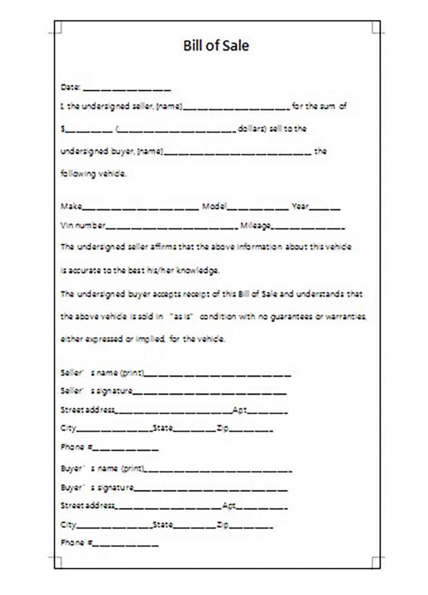 Simple Motorcycle Bill of Sale Simple Motorcycle Bill of Sale