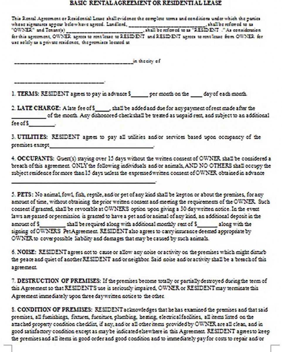 Simple One Page Commercial Rental Agreement Simple One Page Commercial Rental Agreement