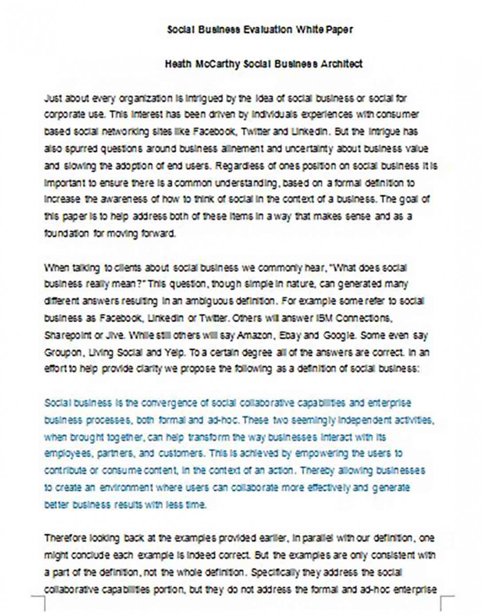 Social Business White Paper Social Business White Paper