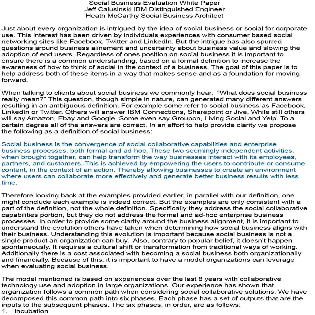 Social Business White Paper 1 Social Business White Paper 1