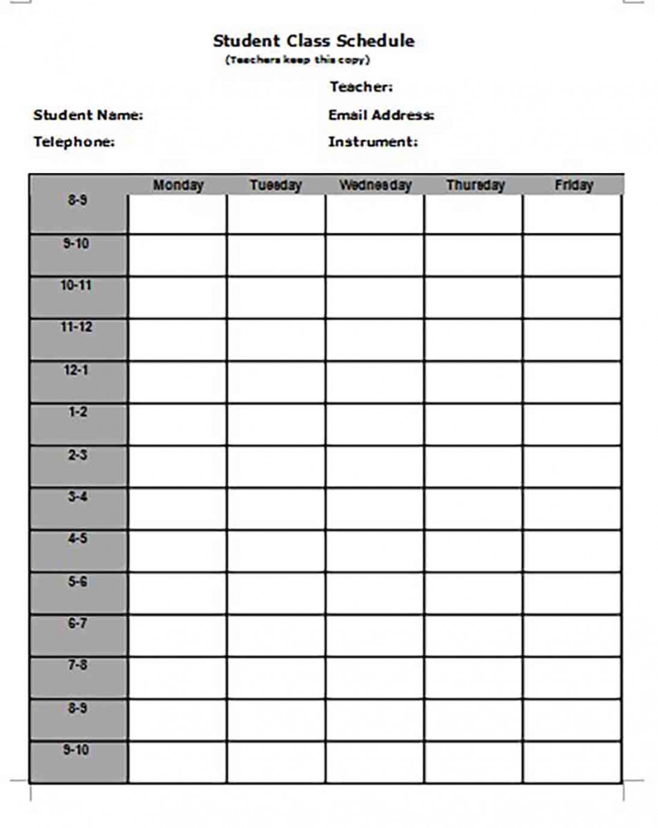 Student Class Schedule Student Class Schedule