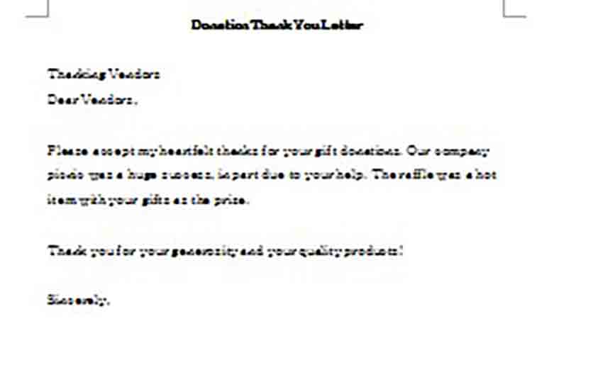 Thank You Letter for Donation of Money Thank You Letter for Donation of Money