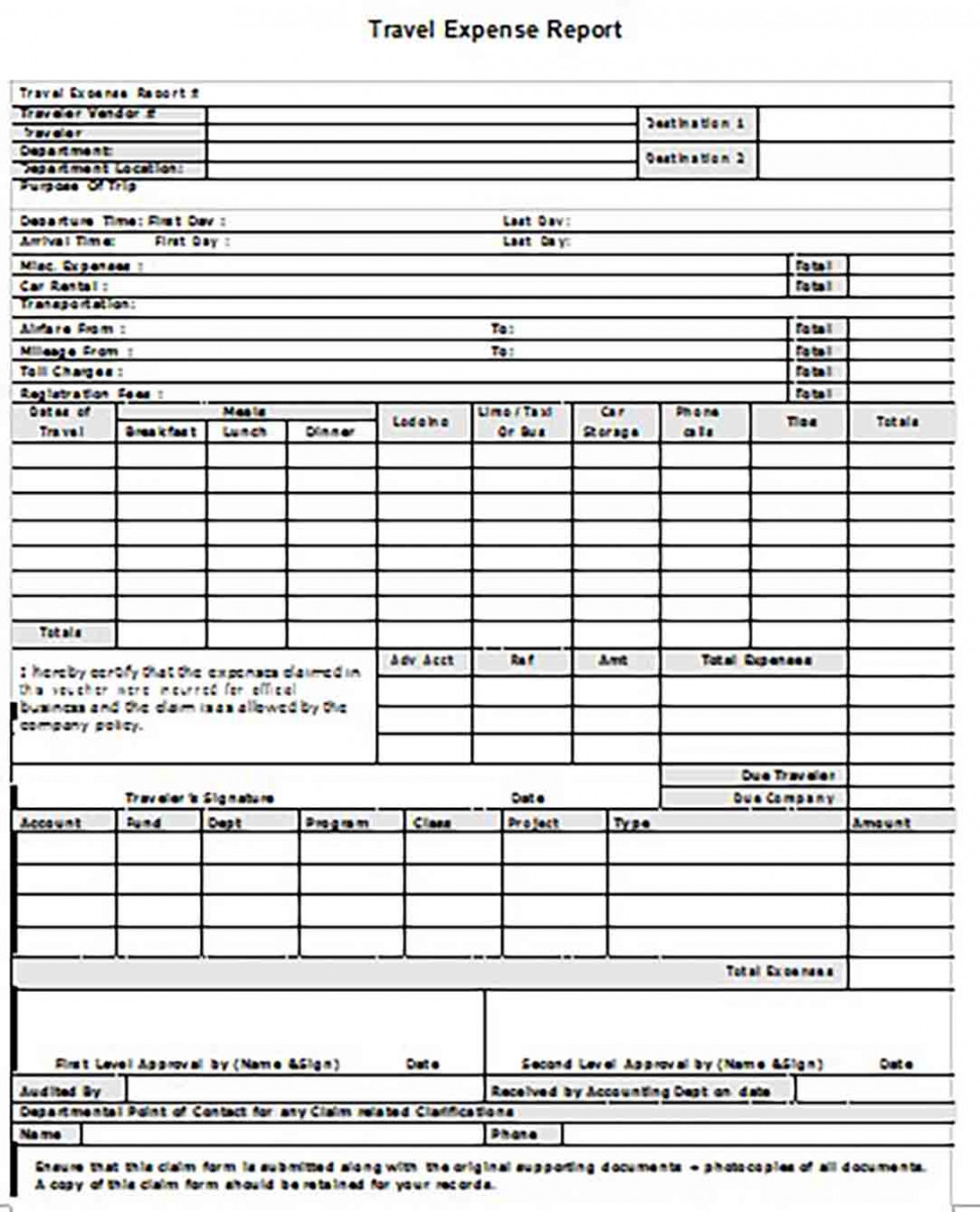 Travel Expense Report Travel Expense Report