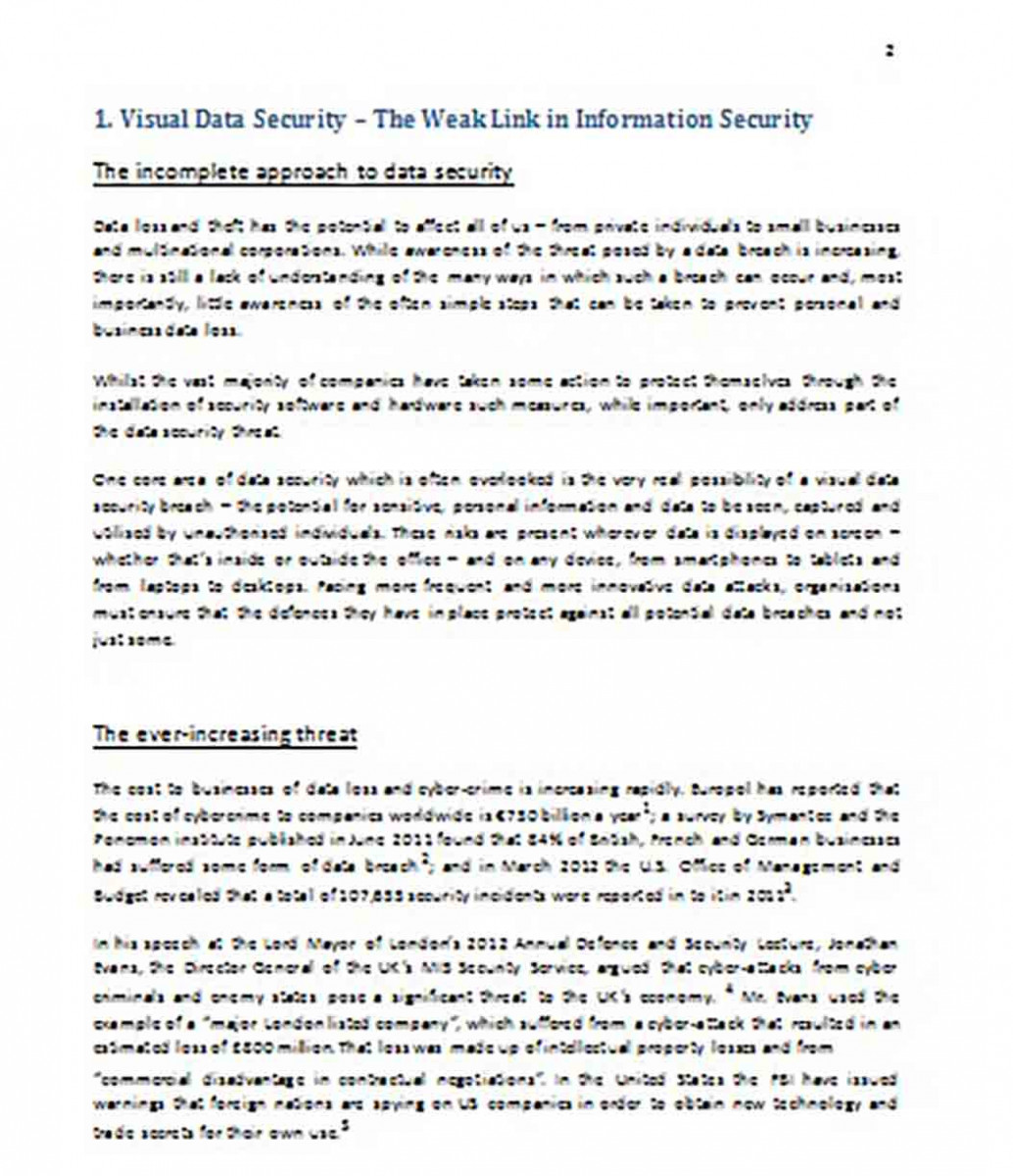 Visual Data Security White Paper Visual Data Security White Paper