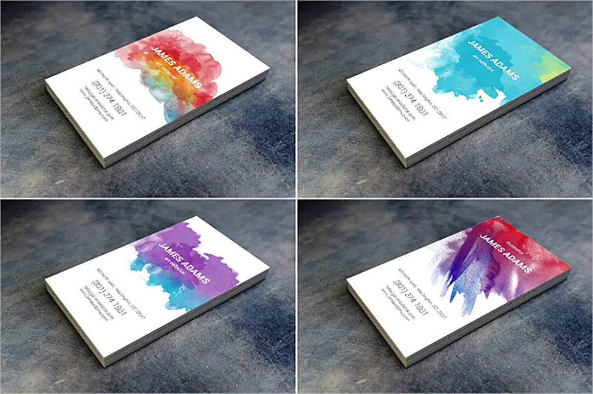 Watercolored Business Card Watercolored Business Card