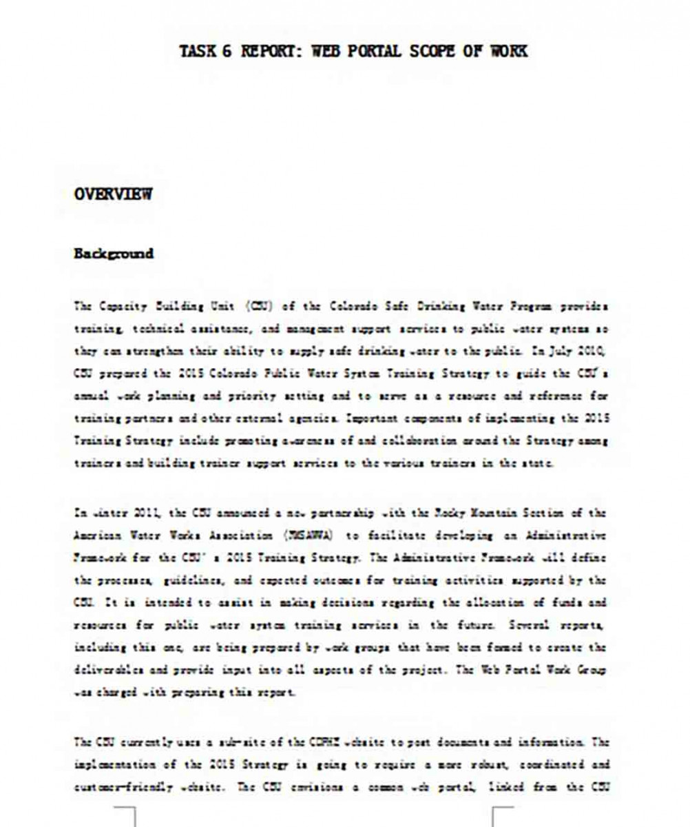 Web Portal Scope of Work templates Web Portal Scope of Work templates
