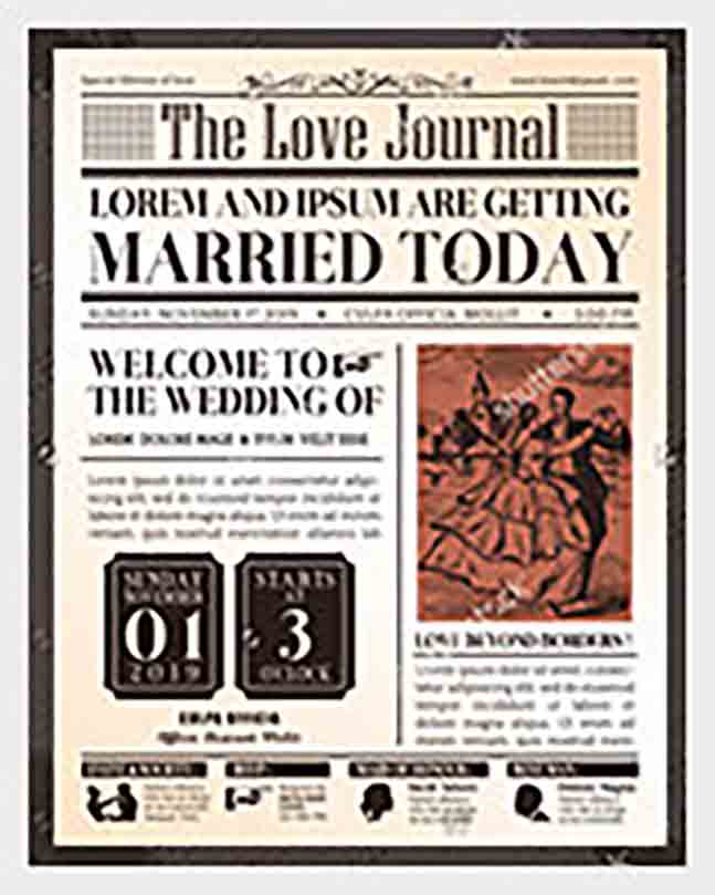 Wedding Invitation Old Newspaper templates 1 Wedding Invitation Old Newspaper templates 1