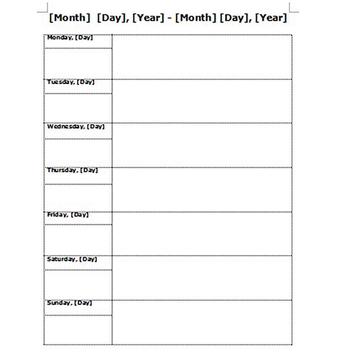 Weekly Appointment Calendar templates Weekly Appointment Calendar templates
