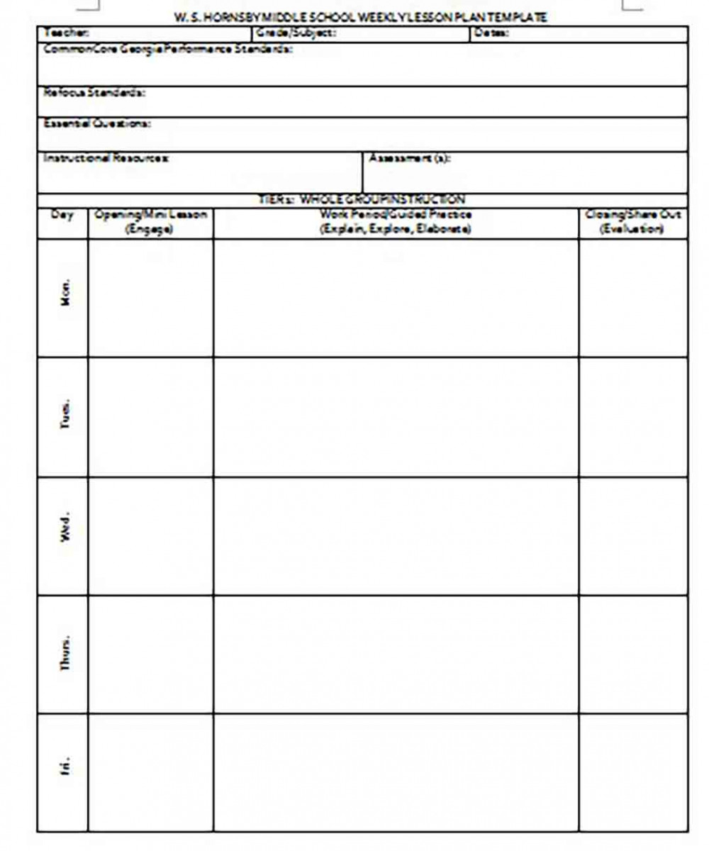 Weekly Lesson Plan templates Word Weekly Lesson Plan templates Word